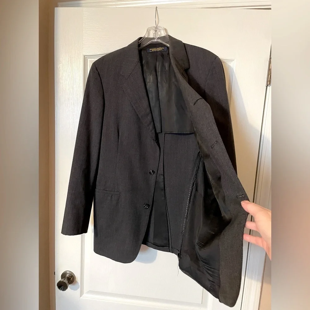 Brooks Brothers Brooksgate Blazer Men’s 42R Black Dark Gray Vintage Jacket USA